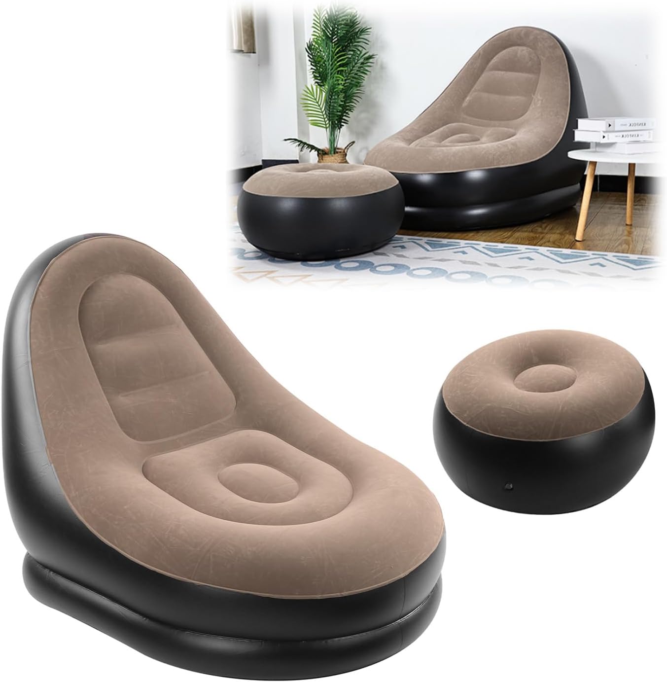 Fauteuil Gonflable avec Repose-Pieds
