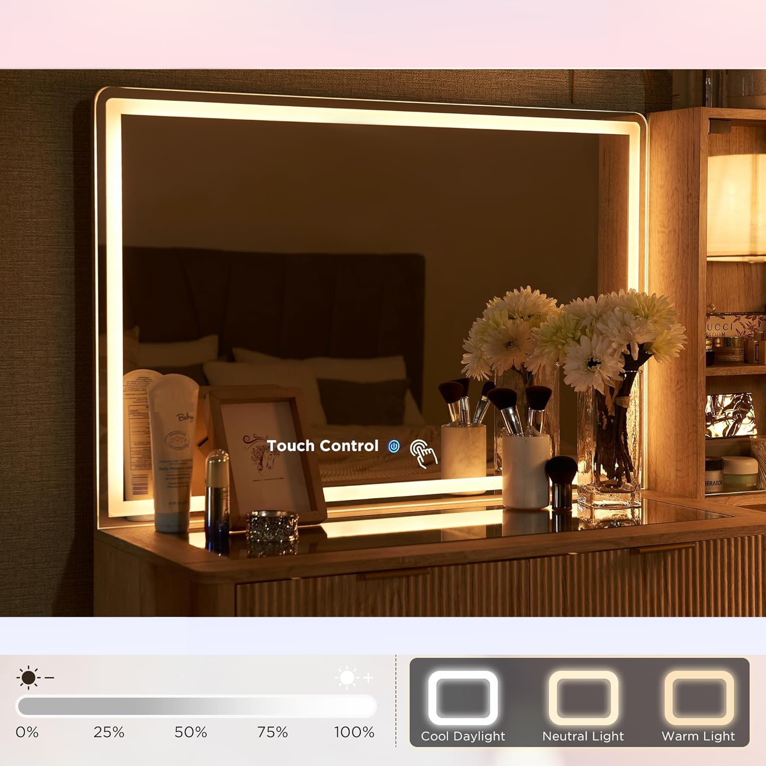 Coiffeuse avec Miroir LED