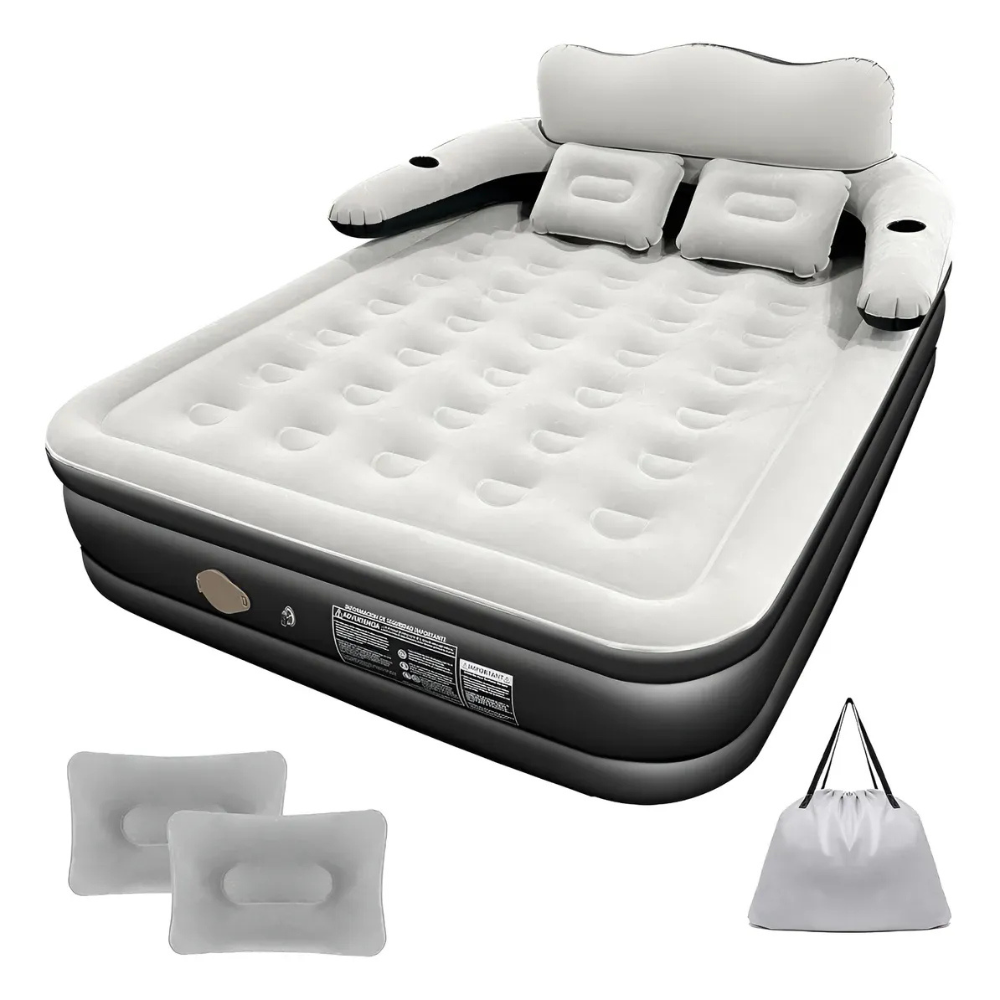 Electric Rechargeable Air Mattress with Headboard