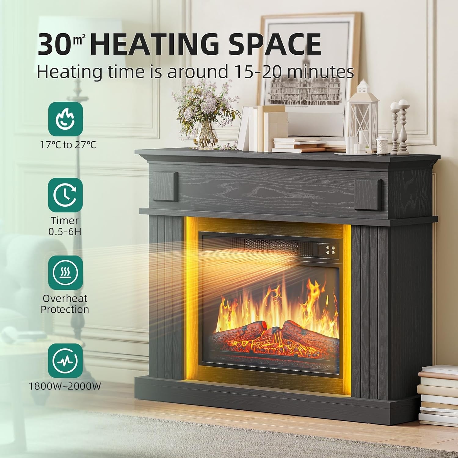 GlowMantel™ Elektrokamin 